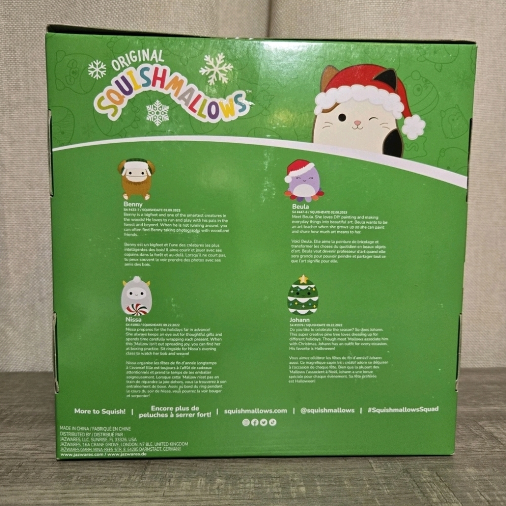 Squishmallows 4 pk Christmas 4" Benny Beula Nissa Johann New - Picture 8 of 10